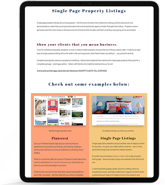 Landing pages geared for real estate websites